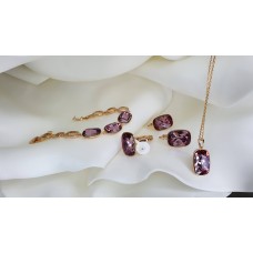 gilt jewelry set with swarovski elements