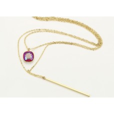 gilt pendant with necklace with swarovski elements